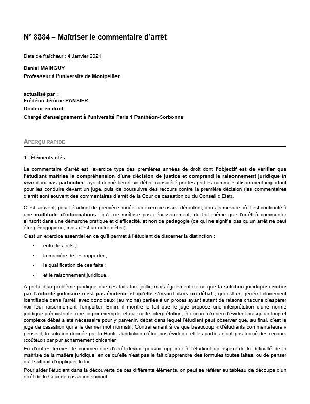 découvrez une méthodologie claire et structurée pour réussir votre commentaire d'arrêt en droit, avec des conseils pratiques pour analyser et rédiger efficacement.